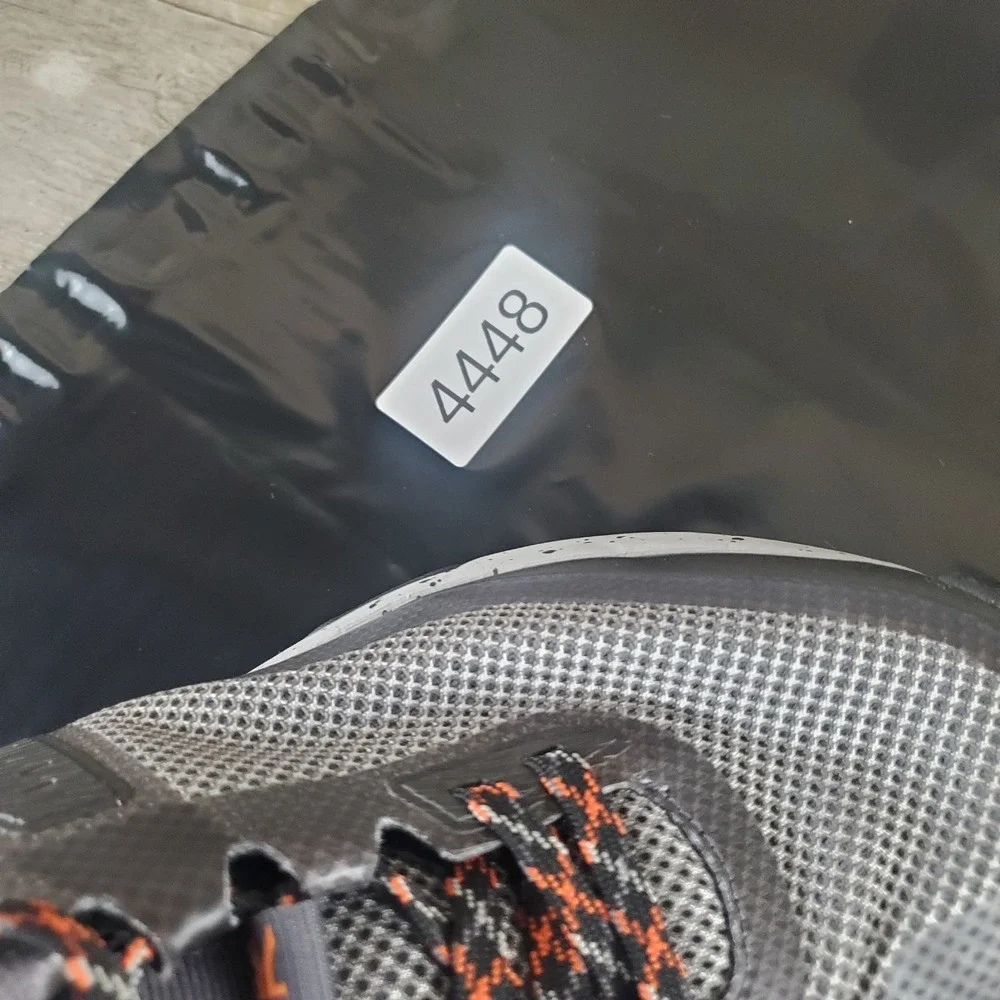 Kuru Atom Mens Hiking Shoes Sz 8.5 M Lead Gray Orange Spice Mesh Lace Up Sneaker